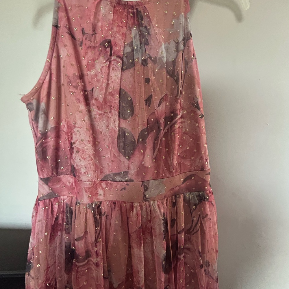 Elegant Pink Floral Maxi Dress